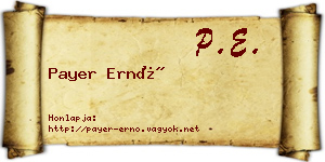 Payer Ernő névjegykártya
