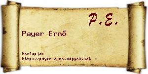 Payer Ernő névjegykártya